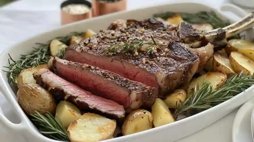feat Tomahawk Steak